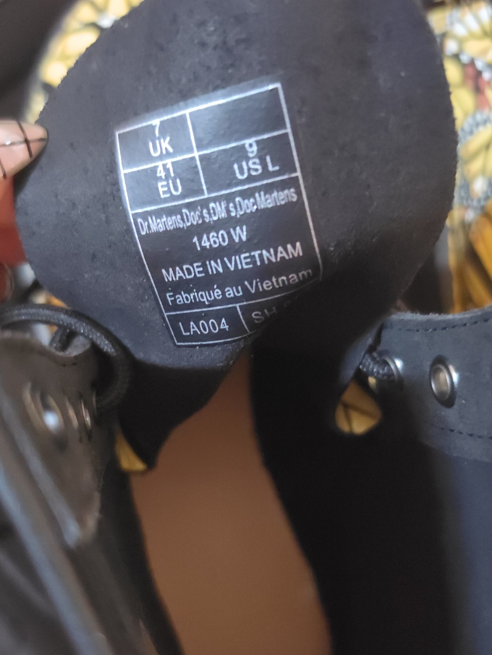 Dr. Martens 1460W Black Leather Lace-Up Boots